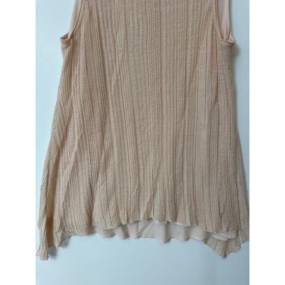 Eileen Fisher Variegated Silk Linen Asymmetrical Tunic Tank Top Lagenlook Size L - Picture 7 of 11
